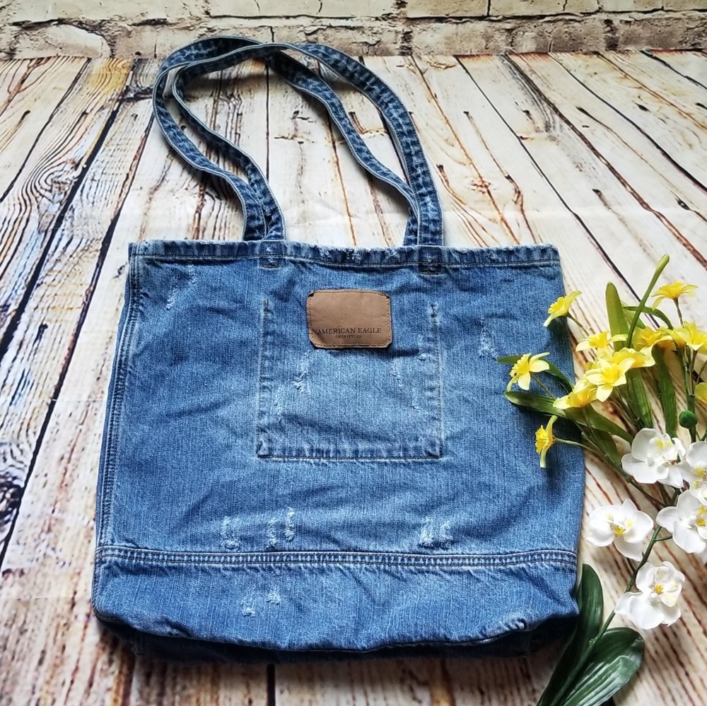 American Eagle Denim Tote Caryall Bag